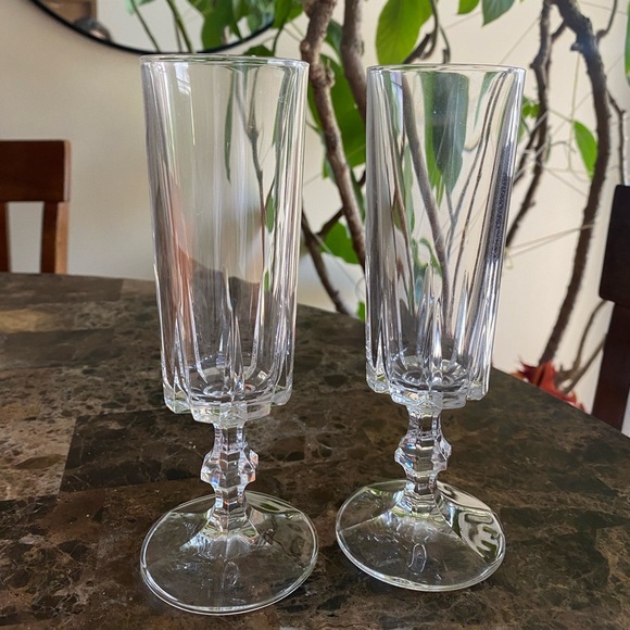 Crystal Champagne Flutes set of 2 - Picture 1 of 9